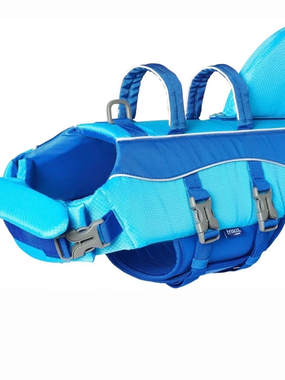 Blue Shark Dog Life Jacket with Handle - Safety Swim Vest
